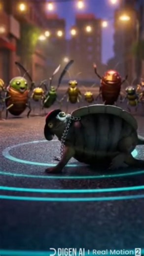 Hilarious Spinning Turtle Breakdancing on Street Stage with Cheering Insects - Viral Funny Turtle!