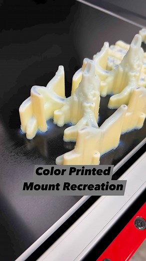9.7K views · 36 reactions | Scanned and color 3D printed mounts aren’t conventional….you may even say….non-typical . These are raw parts, covered in wax from the color printing process. Wait til you see em cleaned up! #mkmachining #professionalprinting #colorprinting | MK Machining | Facebook