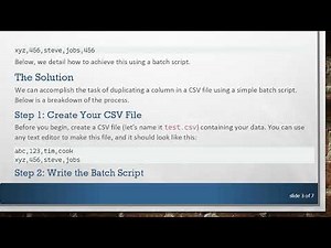 How to Duplicate a Column in a CSV File Using a Batch Script