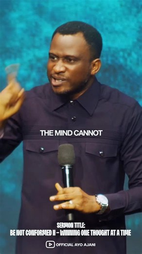 Ayoola Ajani on Instagram: "The mind cannot separate thoughts from actions and so your mind starts to ensure that they produce as have been spoken, whether negatively or positively. This is why guarding your mind is not optional. It is foundational. There’s so much packed in this theee part series that you don’t want to miss out on! Listen to the full message “Be Not Conformed”. Available now on all platforms. @OfficialAyoAjani"