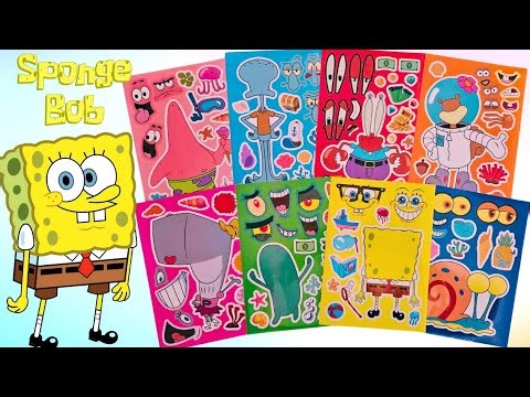 [🍍Paper DIY🍍] SpongeBob Sticker Book 🌊 Bikini Bottom ASMR with White Noise
