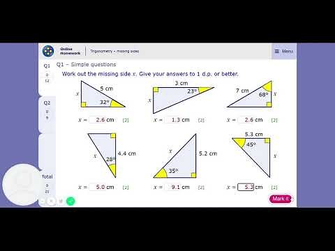 MyMaths Tutorial Trigonometry missing sides