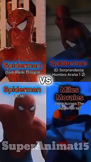 Spiderman (Tobey) vs Spiderman (Andrew) vs Spiderman (Tom) vs Miles Morales |#vs #shorts#viralshorts