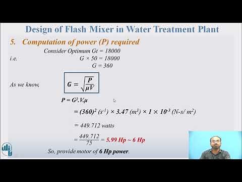 Design of Flash Mixer in Water Treatment Plant
