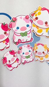 Fruit Cow Stickers, Kawaii Cow Sticker, Cute Strawberry Cow Sticker, Blueberry Cow, Grape Cow, Fluffy Cows Waterproof, Cow Sticker Gifts - Etsy