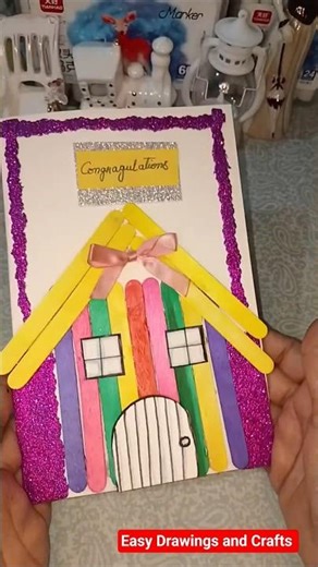 Amazing Popsicle Stick House Craft 🏠✨ | Easy DIY Art #shorts #diy#viral#easydrawingsandcrafts