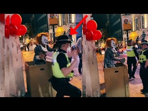 POLICE GOT SCARED and screamed so Loud PENNYWISE Prank