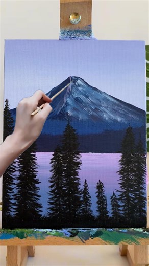 10K views · 201 reactions | Easy Moutain Landscape painting Ideas for Beginners #art #painting #landscapepainting #paintingideas #AcrylicArt | Soul & Canvas | Facebook