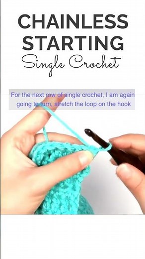 No more turning chain! Use the Chainless Starting Single Crochet instead #crochet #crochettutorial