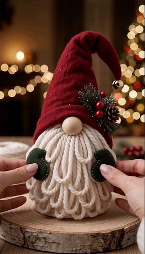 The Easiest DIY Christmas Gnome You'll Ever Make ❄️ #christmas #diy #craftideas