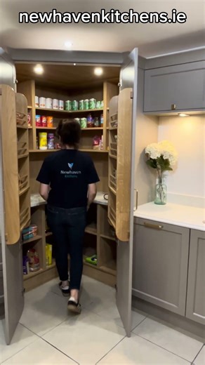 The 🛑ULTIMATE🛑 hidden walk in pantry… in your kitchen..no extra room needed.. storage heaven 💭