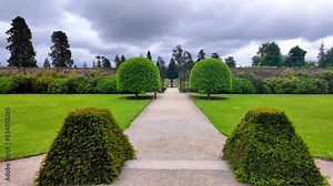 Powerscourt House Formal Gardens path to walled gardens popular tourist attraction in Wicklow Ireland Epic locations