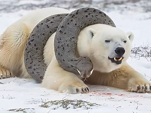 Polar bear entangled in snake and can't break free | AI Video #polarbear #snake #snakes #humanity #AI #rescueanimals #rescue #animals #animalrescue | Wild Rescue