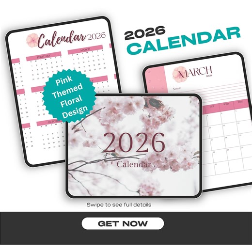 Pink Minimalist 2026 Calendar | Printable and Digital Weekly Planner (digital Download) - Etsy
