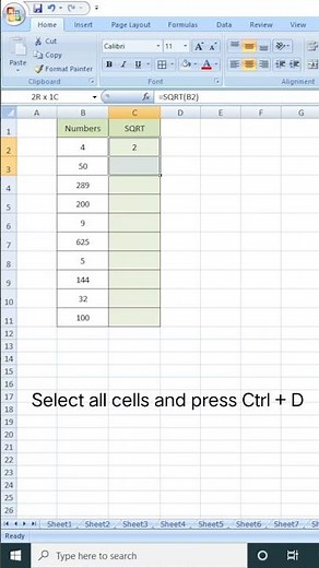 SQRT Formula in Excel | Calculate Square Root Instantly #excel #exceltipsandtricks