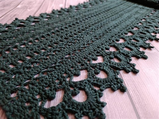 Handmade Dark Green Crochet Table Runner – Gothic Victorian Lace Decor - Etsy