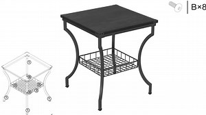 VECELO 3 Pieces Coffee Table Sets with Open Storage Shelves Living Room Set for Small Space, 1 Table and 2 Side Tables, Black KHD-XF-LRS01-BLK