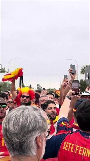 The WAR CRY of the SPANISH FANS before SPAIN vs. AUSTRIA in the ROUND OF 32 of the WORLD CUP
