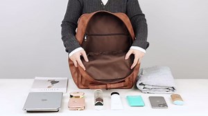 MASINTOR Leather Laptop Backpack for Women, Stylish Computer Backpack College Business Work Shoulder Bags Work and Travel Retro Camel