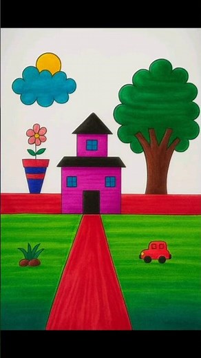 How to draw easy scenery drawing beautiful | easy pencil sketch |