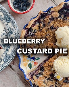 This Blueberry Custard Pie is a family favorite around here! Ingredients: 1 9” unbaked pie crust 3 cups of fresh blueberries For the custard: 3/4 cup of granulated sugar 1/2 cup of all purpose flour 3 eggs 3/4 cup of sour cream Pinch of salt Sprinkle of Vanilla powder or couple tsp of vanilla extract For the topping: 1/4 cup brown sugar 1/4 cup granulated sugar 1/2 cup of flour 1/4 cup cold butter 1 tsp cinnamon 1/8 tsp nutmeg #pie #dessertrecipe | Laura in the Kitchen