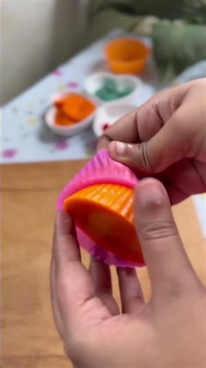 🧁✨ Lighting & Making an Orange Cupcake Candle | #DIYCandle #CupcakeCandle #SatisfyingVideo