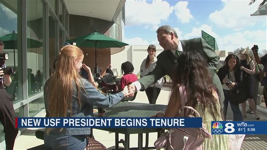 USF's new leader is officially back on campus