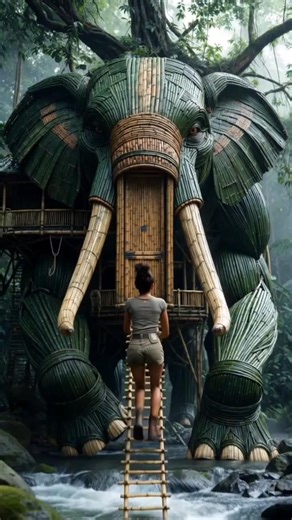 I Built a Secret Giant Elephant House Deep in the Jungle! 🐘🌲