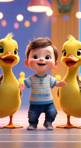 Happy Baby Dance with Funny Ducks in 3D Animation
