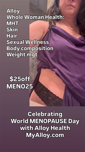 ALLOY is running a $25 off promo on any product with code MENO25 in celebration of world menopause day! There is no better time to start your journey towards feeling like yourself again. Alloy Health’s holistic offerings spans it all: MHT, Skin, Hair, Sexual Wellness, Weight. Only 6% of women seeking treatment for menopause symptoms actually receive it—it’s time to change that. Connect with a menopause expert within 12 hours and find your personalized treatment plan. @myalloy www.myalloy.com #me