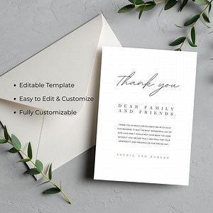 Minimalist Wedding Thank You Card: Elegant Printable Template (digital Download) - Etsy Canada