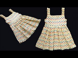 Stylish Elastic Strip Baby Frock Cutting and stitching Full Tutorial