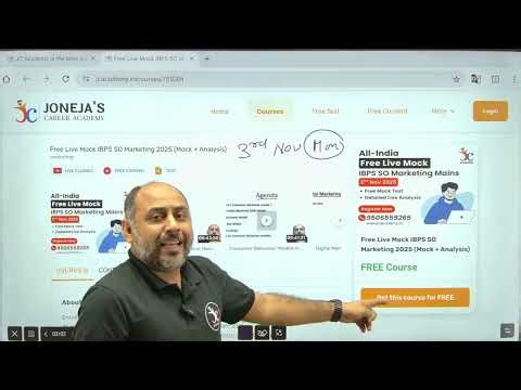 IMPORTANT Update for IBPS SO Marketing Aspirants | IBPS SO All India Live Mock by JC Academy