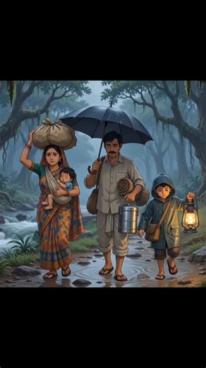 Family Surviving Deep Inside the Rainy Jungle 🌲🌧️🔥#shorts #ghibli
