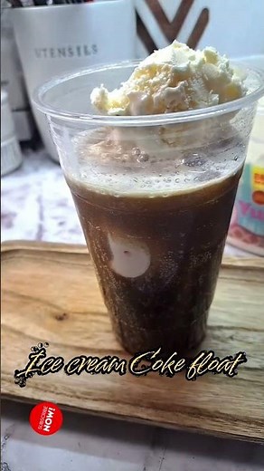 Easy 2 Ingredient Ice cream Coke float | Vanilla flavor
