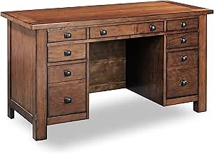 Homestyles Tahoe Aged Maple Executive Pedestal Desk