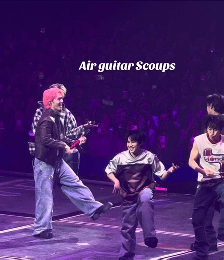260124 CxM Double Up in Incheon Day 2 Missed the alo Scoups during the dance battle but caught Scoups playing the air guitar.🎸 so cute! He looks so happy! #double_up_incheon #CxM #에스쿱스x민규 #에스쿱스 #Scoups