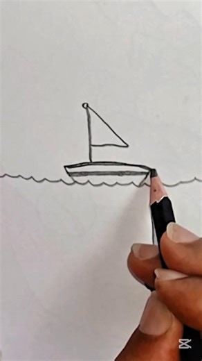 How to draw a sailing yacht #boatdrawing #easydrawing