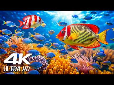 Aquarium Music The Best 4K calming for Relaxation ♫ ☆ NO ADS ☆ Ocean Sounds for Deep Sleep
