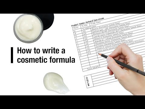 How to write a cosmetic formula