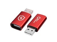 Safe Charge USB-A Data Blocker adapter (rød) - Kabeladaptere og overgange
