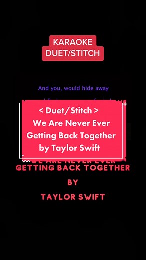 We Are Never Ever Getting Back Together by Taylor Swift #karaoke #karaoketiktok #taylorswift #weareneverevergettingbacktogether