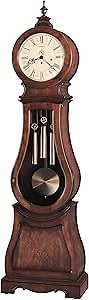 Howard Miller Arendal Grandfather Clock, Convex Glass Crystal Wood Finish with Single-Chime German Movement, Adjustable Levelers Pendulum Bob Portable Floor Clocks for Bedroom & Office