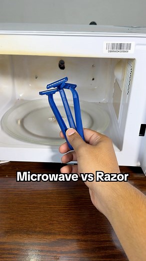 Experiment Microwave oven vs Razor 🪒😱 #dontattempt #experiment #satisfying | RHCB Experiments