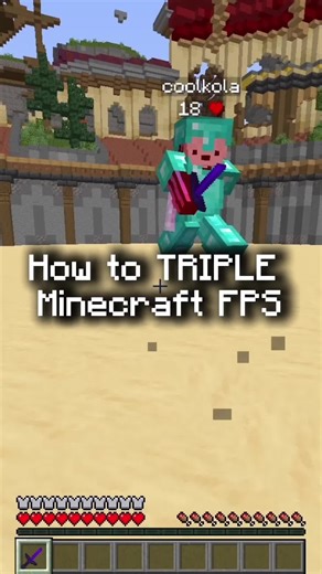 How to TRIPLE boost your Minecraft FPS… 😎 #minecraft #minecraftfps #minecrafttips #minecraftpvp #vbix