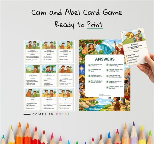 Cain and Abel Kids Bible Card Game | Genesis 4 Activity for Kids | Christian Printable | Bible Learning Game - Etsy