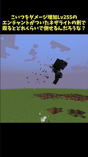 ダメージ増加Lv255のネザライトの剣はウィザーを何回で倒せる？【検証】【マイクラ】【ゆっくり実況】 #Shorts