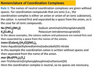 Nomenclature of Coordination Complexes - SlideServe