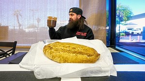 1.1M views · 20K reactions | Back in January I stopped by Sonson's Pasty Company in Mesa, Arizona to do battle with their giant Cornish pasty challenge... Passionate pastry enthusiasts get just 60 MINUTES in which to finish a 5LB pasty, stuffed with onions, beef, swede, potatoes...the works...and if you can, not only is the $50 meal FREE but you get a spot on their winner's wall and a mug too! | Beard Meats Food | Facebook