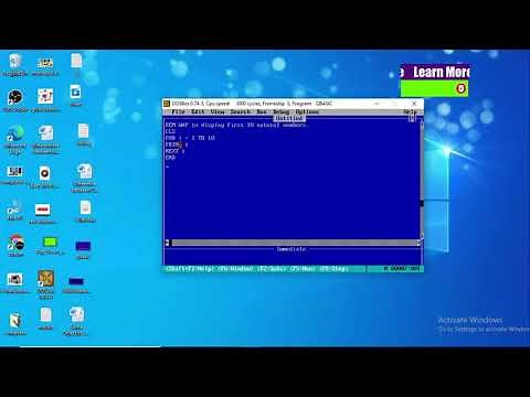 Qbasic program to display first 10 natural numbers.